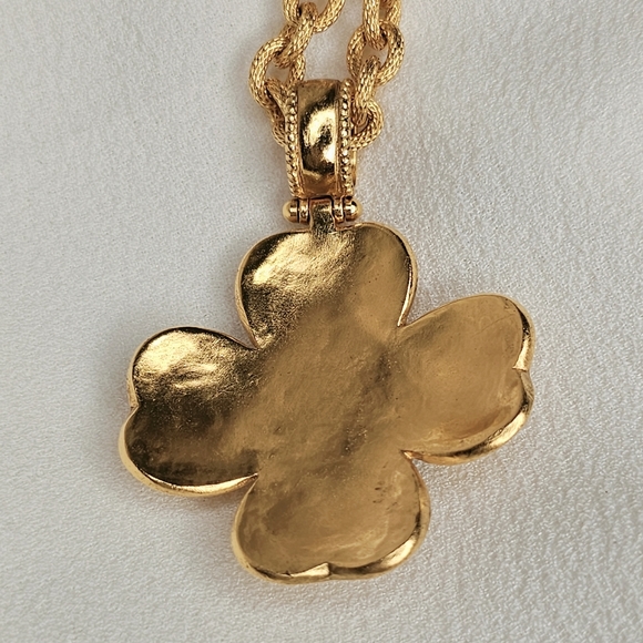 CHANEL Rare Gripoix Coco Mark 96A Gold Chain Necklace Black - Picture 15 of 17